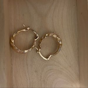 Petite gold fill earrings twisted texture
